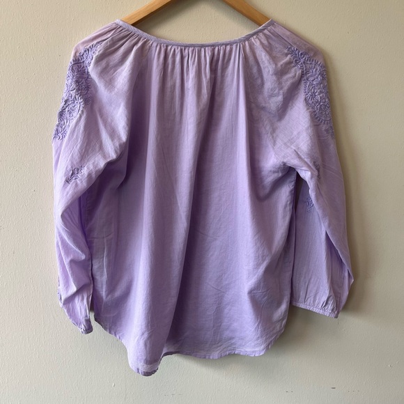 Roller Rabbit Lilac Purple embroidered lightweight top - Picture 7 of 10